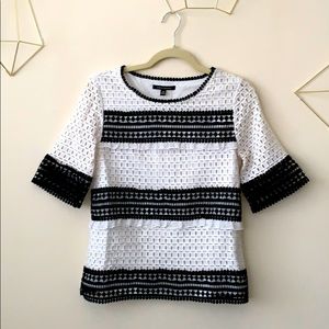 (3/$21) Banana Republic Top | Ruffle & Lace Detail